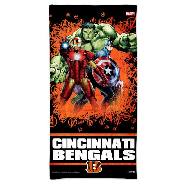 Toalla de playa Marvel Spectra de Cincinnati Bengals/Marvel (C) 2021 de 30" x 60"