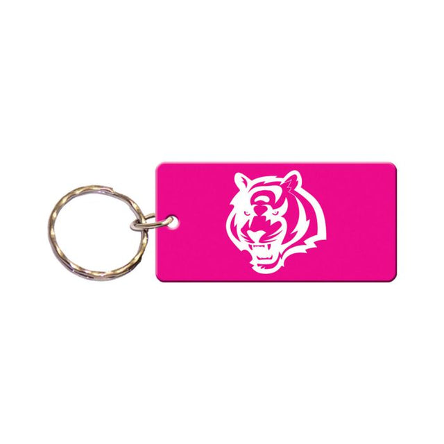 Llavero rectangular color rosa de los Cincinnati Bengals