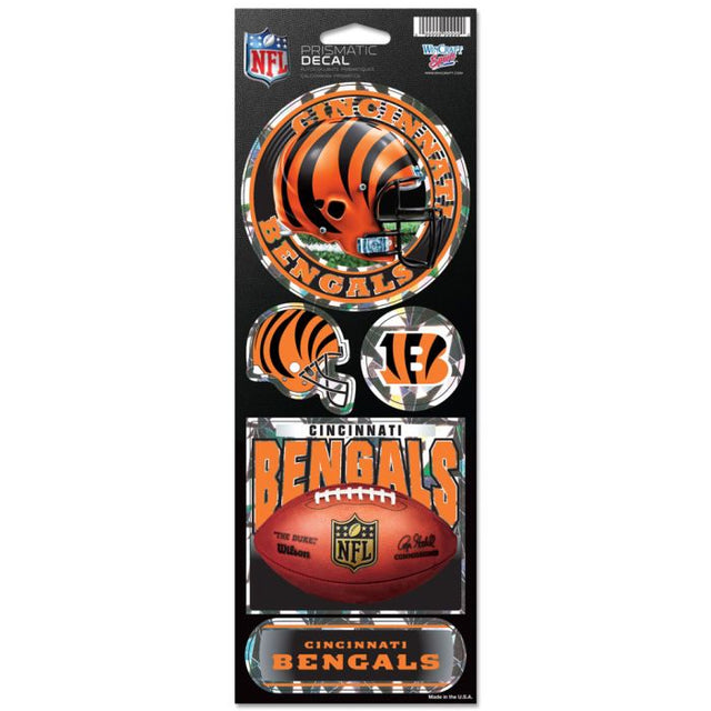 Calcomanía prismática de Cincinnati Bengals de 4" x 11"