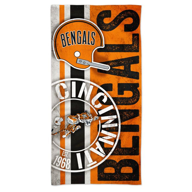 Toalla de playa Spectra de Cincinnati Bengals RETRO de 30" x 60"