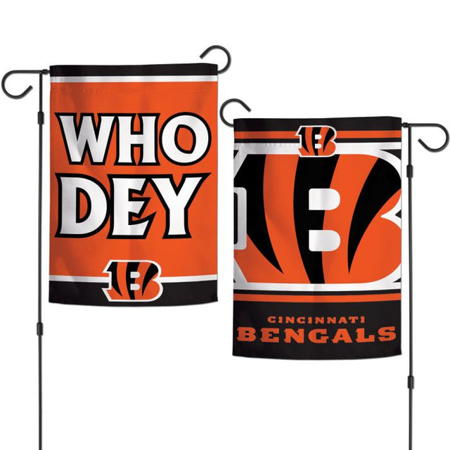 Banderas de jardín con lema de Cincinnati Bengals, de 2 lados, 12,5" x 18"