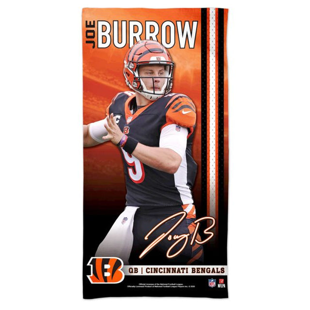 Toalla de playa Spectra de Cincinnati Bengals de 30" x 60" de Joe Burrow