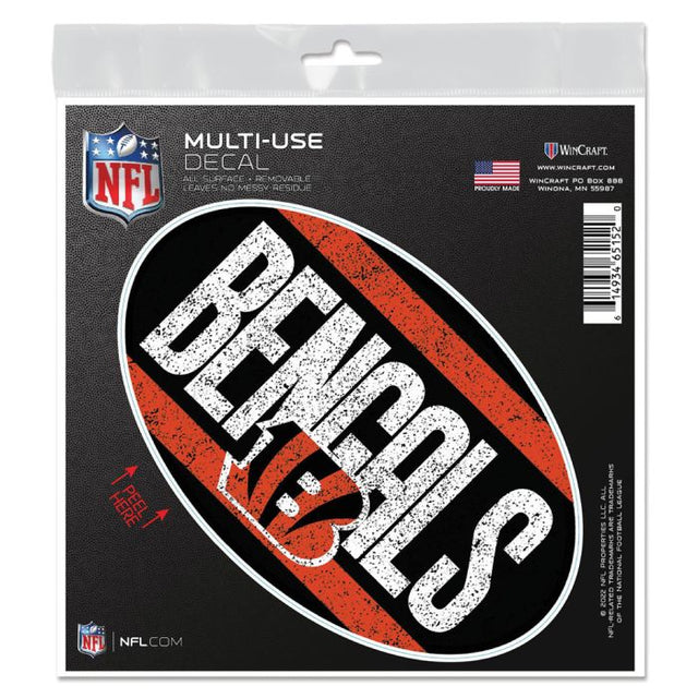 辛辛那提猛虎队复古全表面贴花 6 英寸 x 6 英寸