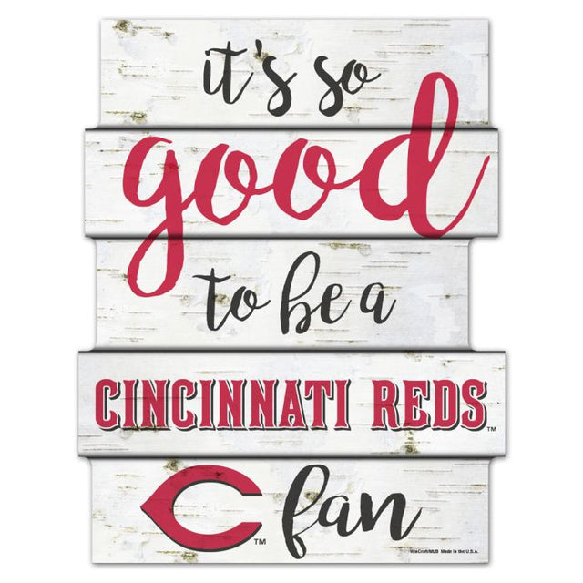 Cincinnati Reds Birch Wood Sign 11"X14"