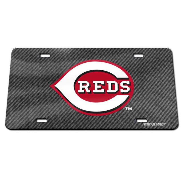 Cincinnati Reds CARBON Specialty Acrylic License Plate