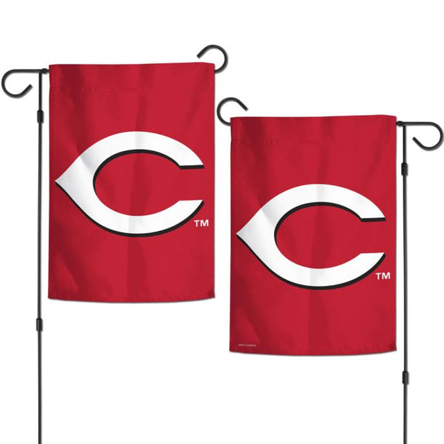 Banderas de jardín con el logotipo de los Cincinnati Reds, de 2 lados, 12,5" x 18"