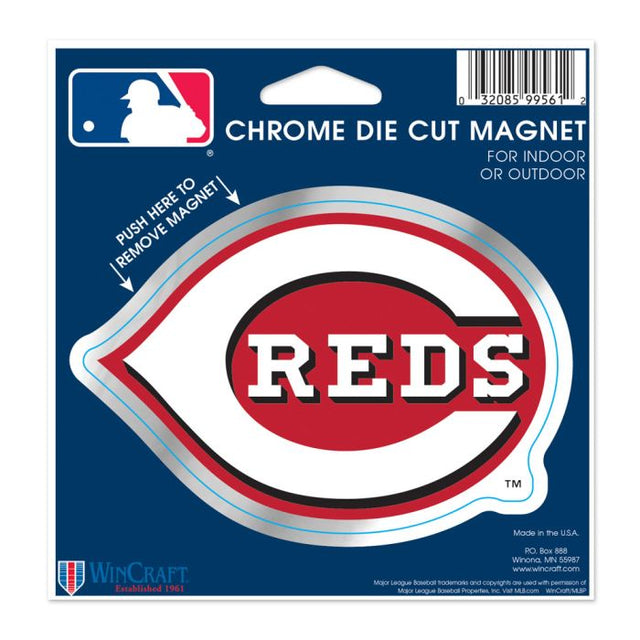 Cincinnati Reds Chrome Magnet 5.25 X 5.125