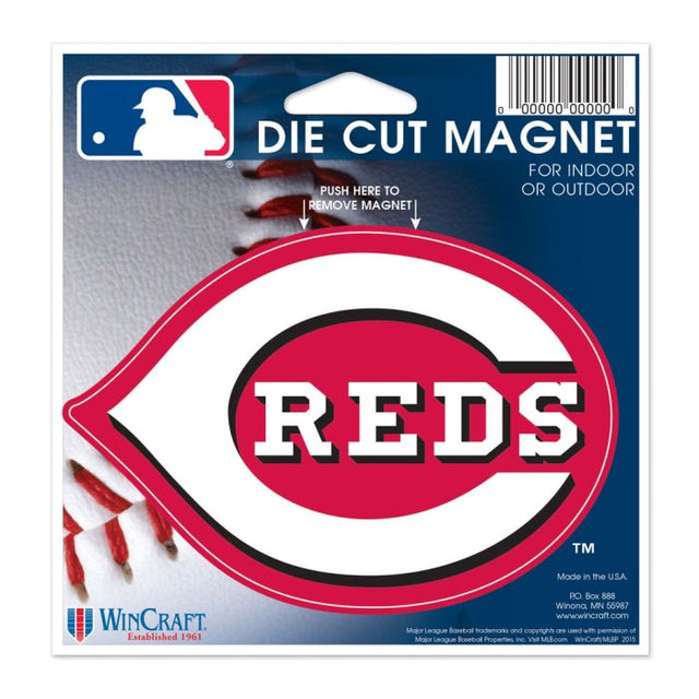 Imán troquelado de los Cincinnati Reds de 4,5" x 6"