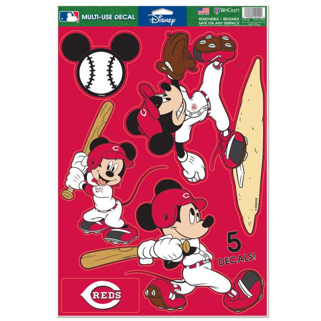 Calcomanía multiusos de Mickey de los Cincinnati Reds y Disney, 11" x 17"