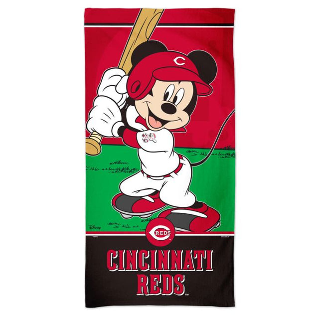 Toalla de playa Spectra de Mickey de los Cincinnati Reds y Disney, 30" x 60"