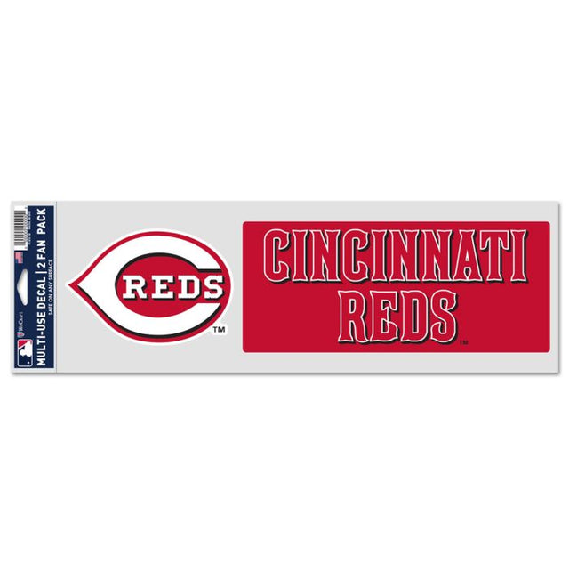 Calcomanías para fanáticos de los Cincinnati Reds de 3,75" x 12"