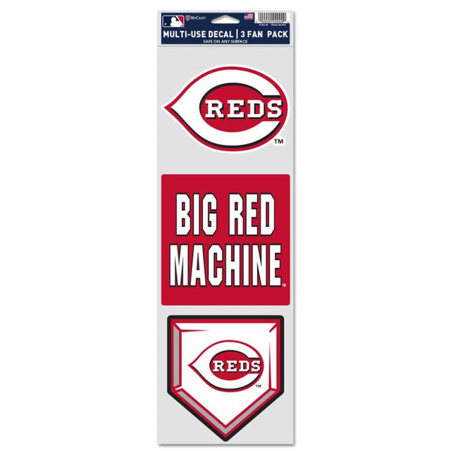 Calcomanías para fanáticos de los Cincinnati Reds de 3,75" x 12"