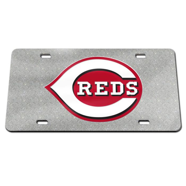 Cincinnati Reds GLITTER Specialty Acrylic License Plate