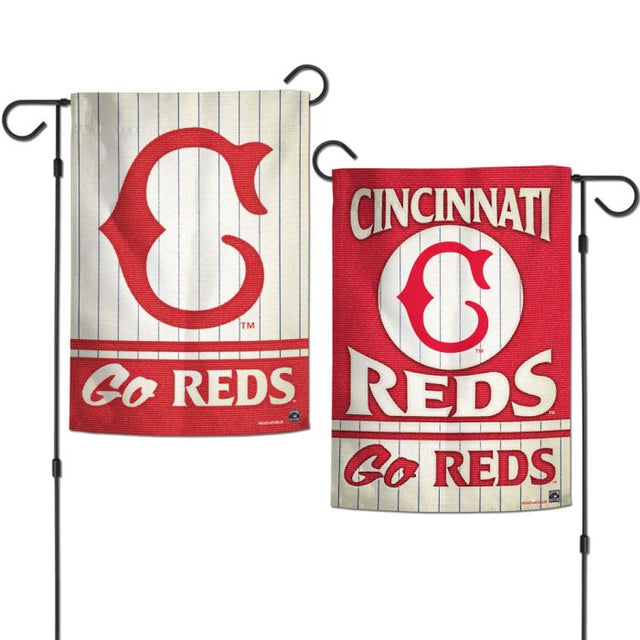 Banderas de jardín de los Cincinnati Reds, de 2 lados, 12,5" x 18"