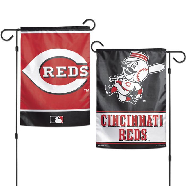 Banderas de jardín de los Cincinnati Reds, de 2 lados, 12,5" x 18"