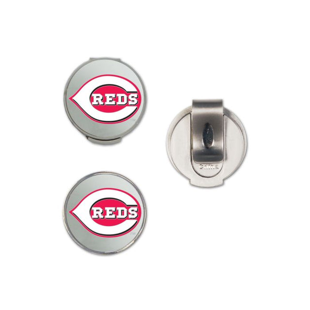 Clip para gorra de los Cincinnati Reds con 2 marcadores, con tapa tipo concha