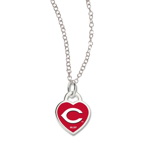 Cincinnati Reds Necklace w/3D Heart