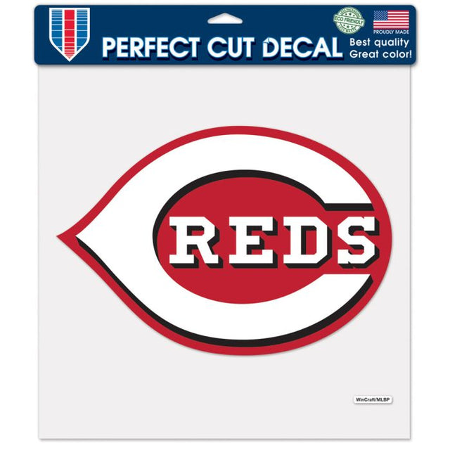 Calcomanía de color de corte perfecto de Cincinnati Reds de 12" x 12"