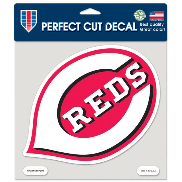 Calcomanía de color de corte perfecto de Cincinnati Reds de 8" x 8"