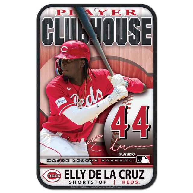 Cartel de plástico de los Cincinnati Reds de 11" x 17" de Elly De La Cruz