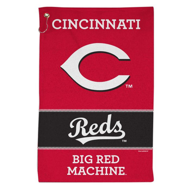 Toalla deportiva de 16 x 25 pulgadas con el lema de los Cincinnati Reds