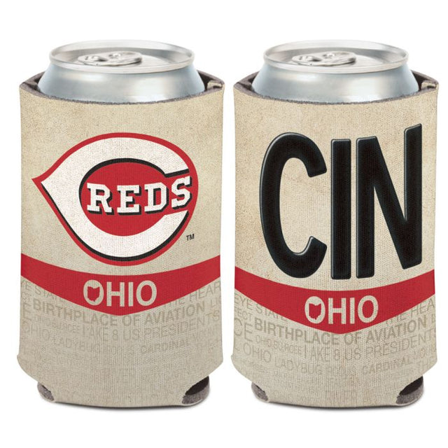 Enfriador de lata con placa ESTATAL de Cincinnati Reds, 12 oz.