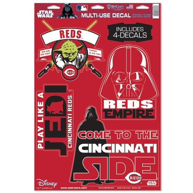 Calcomanía multiusos de Darth Vader y Yoda de Star Wars de Cincinnati Reds, 11" x 17"