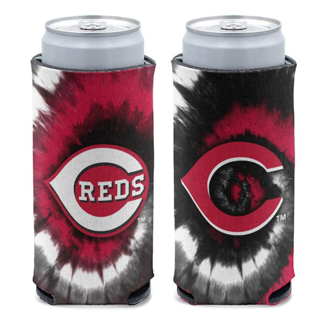 Enfriador de latas delgado de 12 oz con estampado TIE DYE de Cincinnati Reds