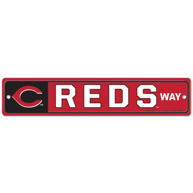 Señal de calle/zona de los Cincinnati Reds Way de 3,75" x 19"