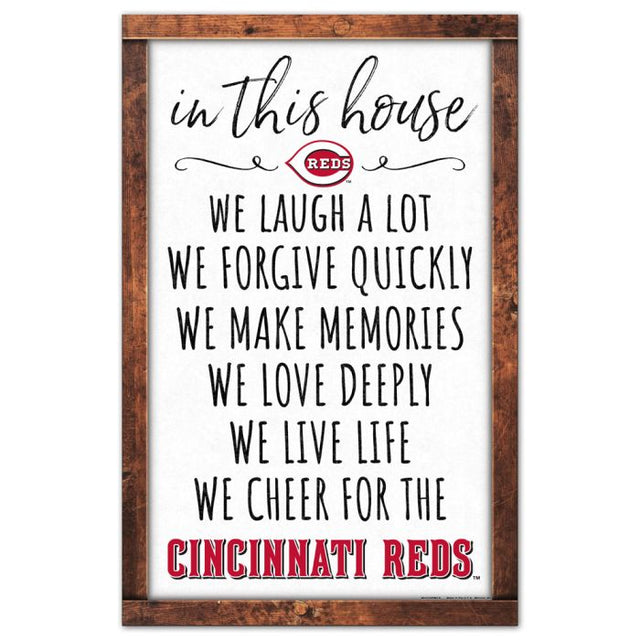 Cincinnati Reds Wood Sign 11" x 17" 1/4" thick