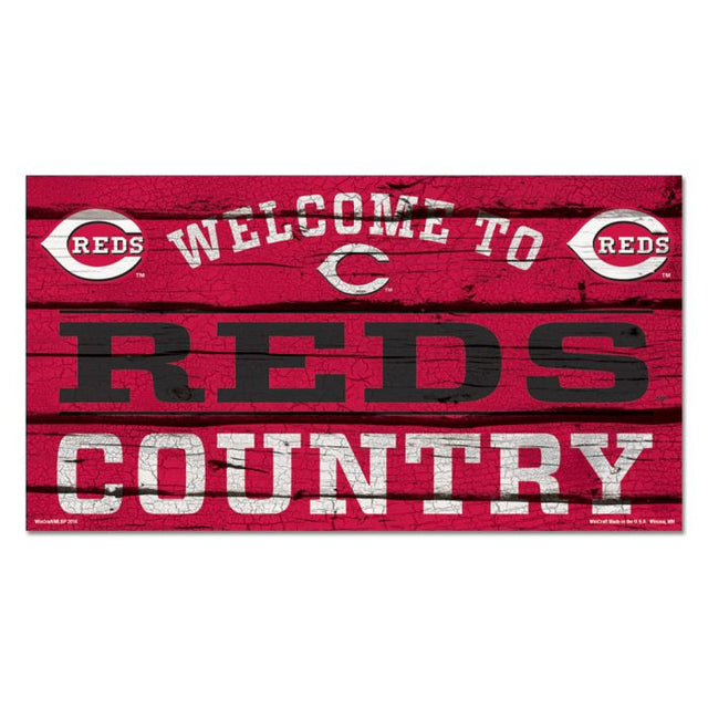 Letrero de madera de los Cincinnati Reds, 13" x 24", 1/4" de grosor