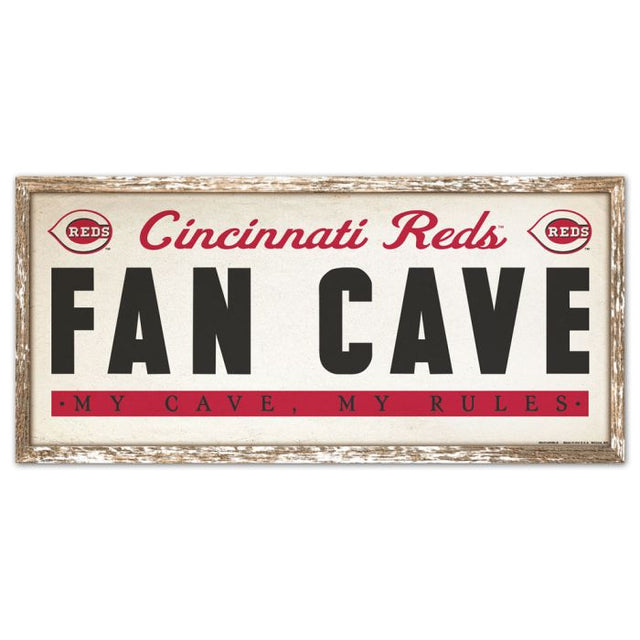 Cincinnati Reds Wood Sign 8" x 17"