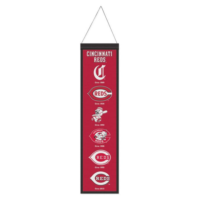 Bandera de lana de los Cincinnati Reds de 20 x 81 cm