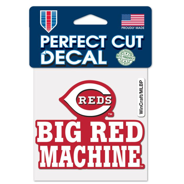 Cincinnati Reds slogan Perfect Cut Color Decal 4" x 4"