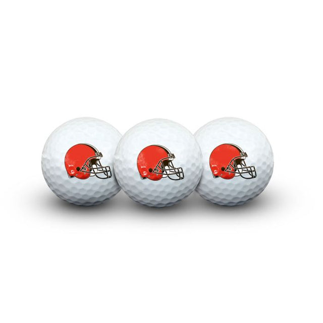 3 pelotas de golf de los Cleveland Browns en estuche tipo concha