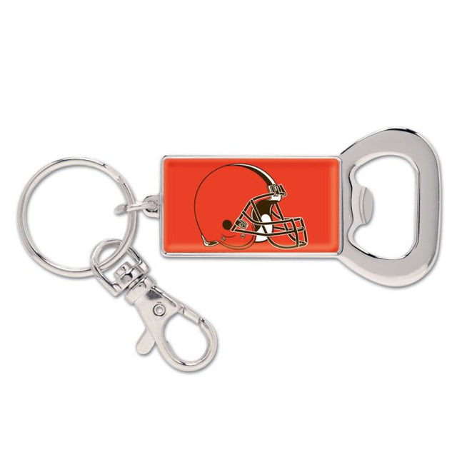 Llavero rectangular con abrebotellas de los Cleveland Browns