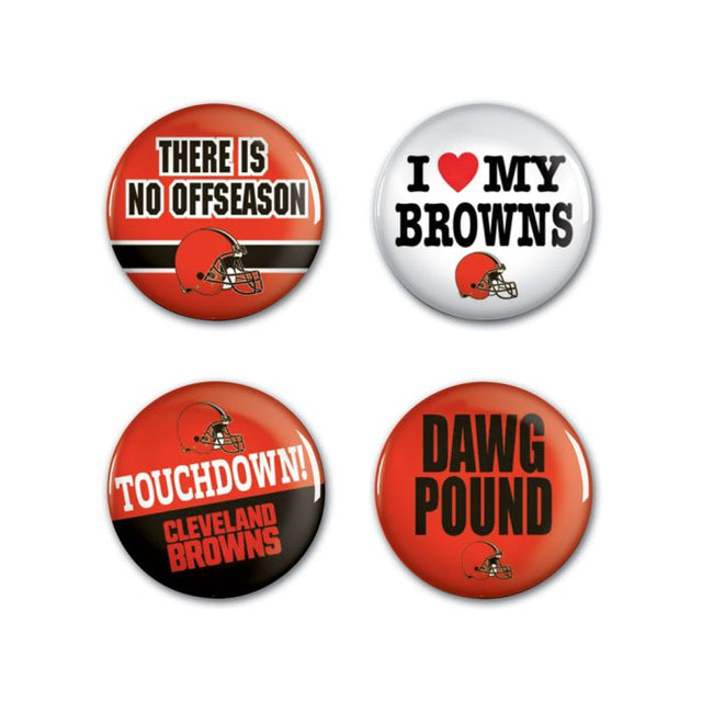 Cleveland Browns Button 4 Pack 1 1/4" Rnd