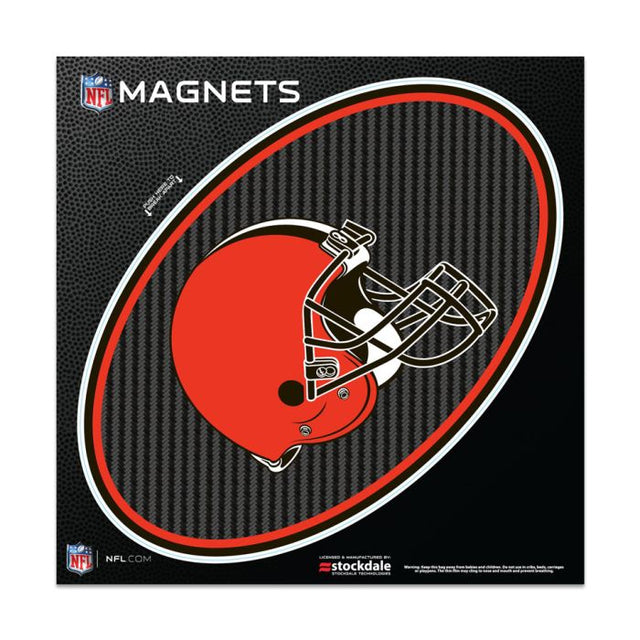 Imanes para exteriores de carbono de los Cleveland Browns de 6" x 6"