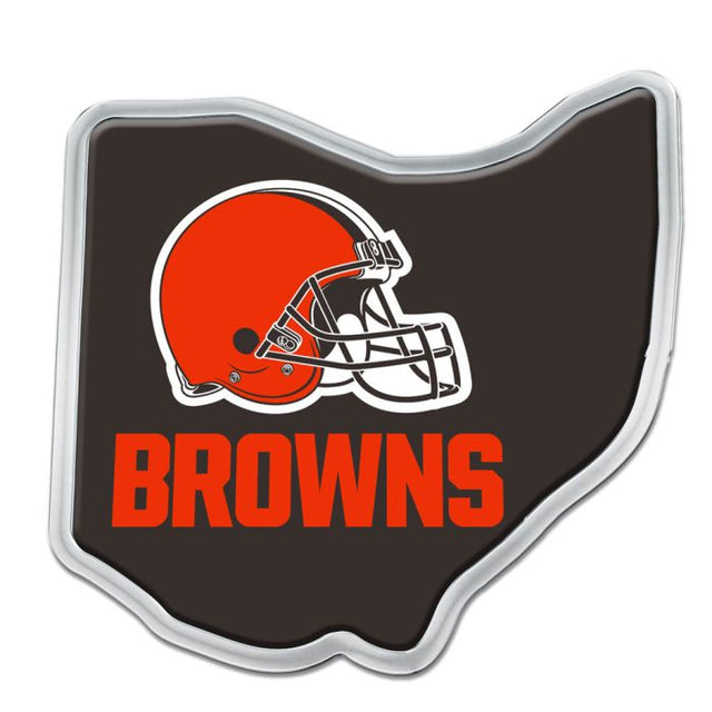 Emblema de metal cromado abovedado de los Cleveland Browns