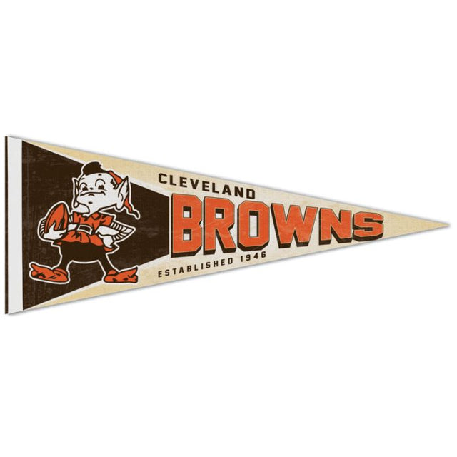 Banderín premium retro con el logotipo clásico de los Cleveland Browns, 12" x 30"