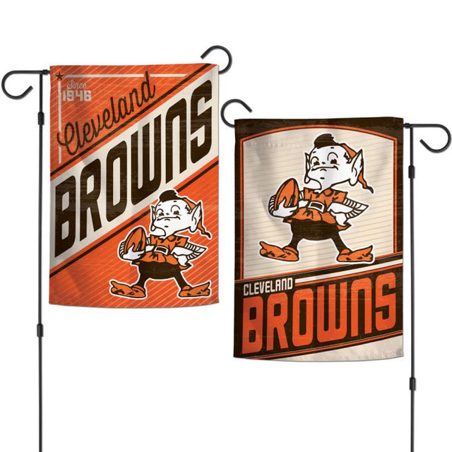 Banderas retro para jardín con el logotipo clásico de los Cleveland Browns, de 2 lados, 12,5" x 18"