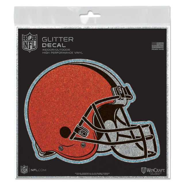 Calcomanía con purpurina de los Cleveland Browns de 6" x 6"