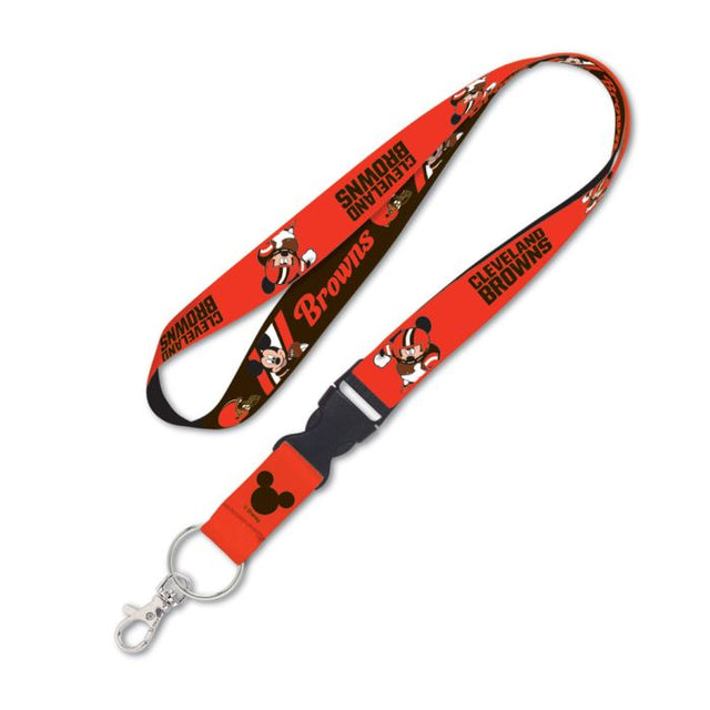 Cordón de Mickey Mouse de los Cleveland Browns / Disney con hebilla desmontable de 1"