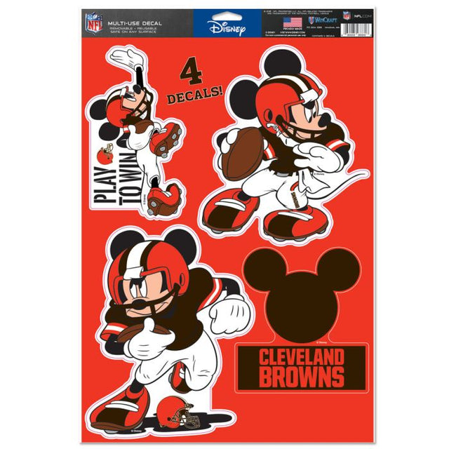 Calcomanía multiusos de Mickey Mouse de Disney y los Cleveland Browns, 11" x 17"