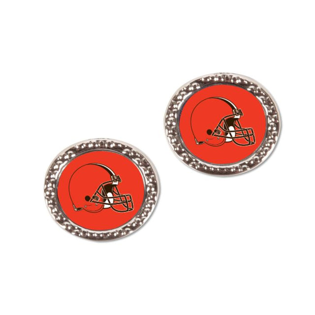 Cleveland Browns Earrings Jewelry Carded Round