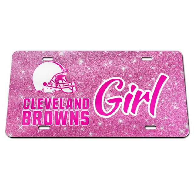 Cleveland Browns GLITTER BACKGROUND Acrylic Classic License Plates