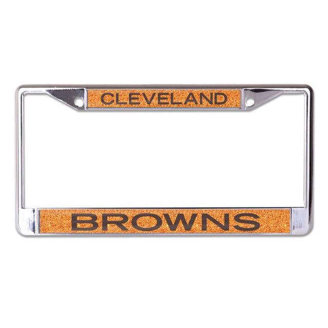 Cleveland Browns GLITTER BACKGROUND Lic Plt Frame S/L Printed