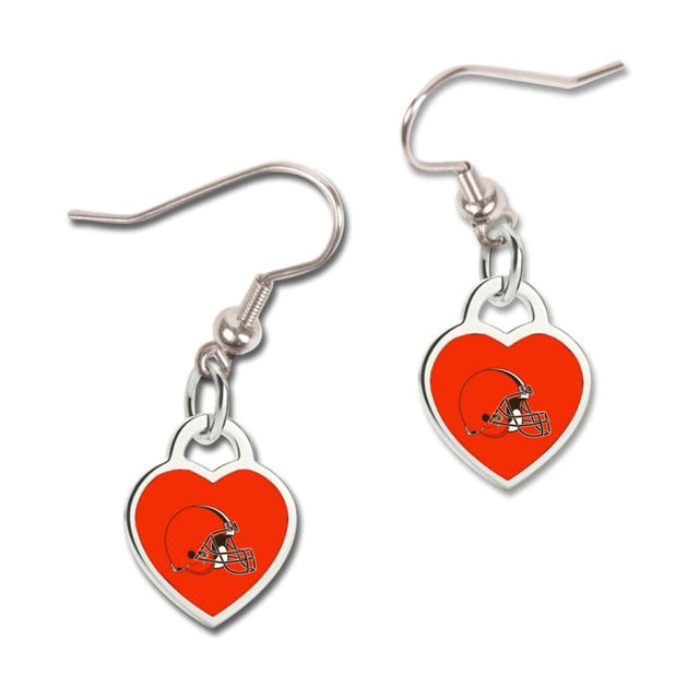 Cleveland Browns HEART Earrings w/3D Heart