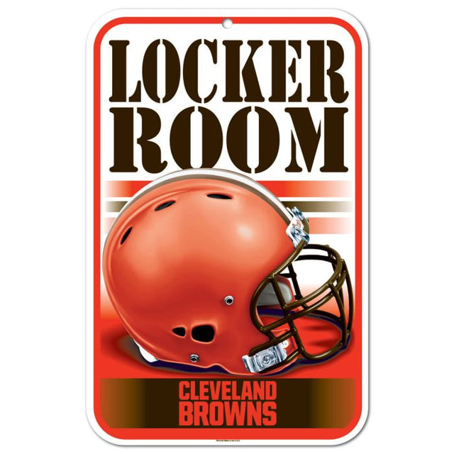 Cleveland Browns Locker Room Plastic Sign 11" x 17"