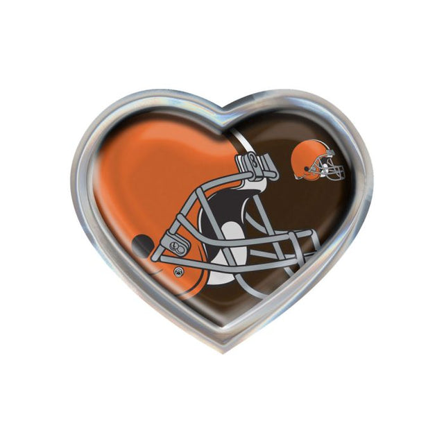 Cleveland Browns MEGA Chrome Metal Domed Emblem HEART